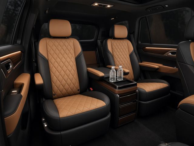 Rear cabin with leather captain seats